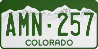 CO license plate AMN257
