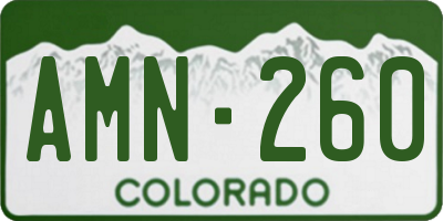 CO license plate AMN260