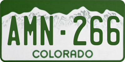 CO license plate AMN266