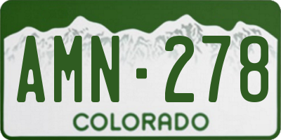 CO license plate AMN278
