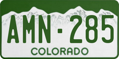 CO license plate AMN285