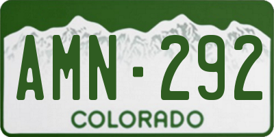 CO license plate AMN292