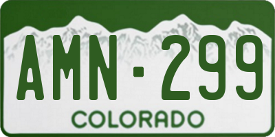 CO license plate AMN299