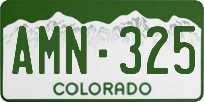 CO license plate AMN325