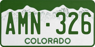 CO license plate AMN326