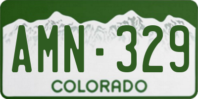 CO license plate AMN329