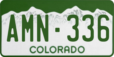 CO license plate AMN336