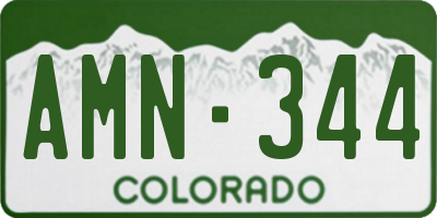 CO license plate AMN344