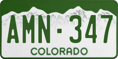 CO license plate AMN347