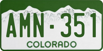 CO license plate AMN351