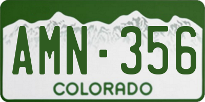 CO license plate AMN356