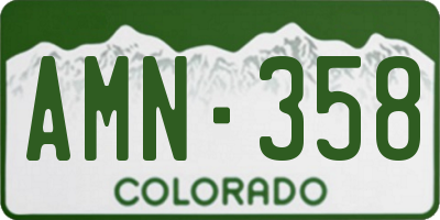 CO license plate AMN358