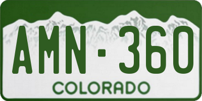 CO license plate AMN360