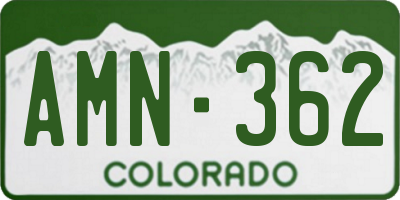CO license plate AMN362