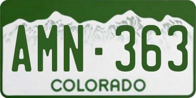 CO license plate AMN363