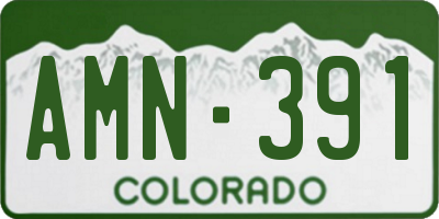 CO license plate AMN391