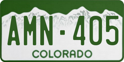 CO license plate AMN405