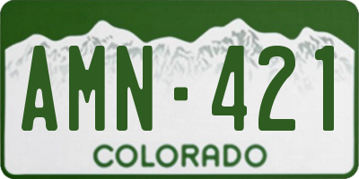 CO license plate AMN421