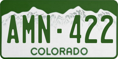 CO license plate AMN422