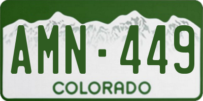 CO license plate AMN449