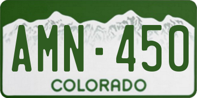 CO license plate AMN450