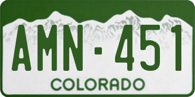CO license plate AMN451