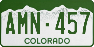 CO license plate AMN457