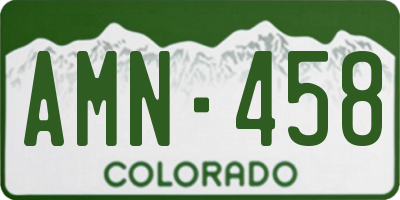 CO license plate AMN458