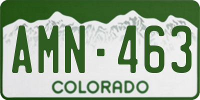 CO license plate AMN463