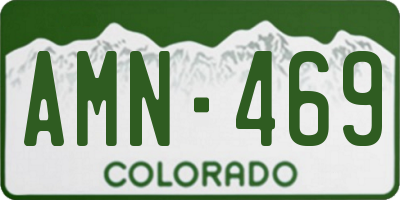 CO license plate AMN469