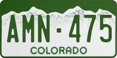 CO license plate AMN475