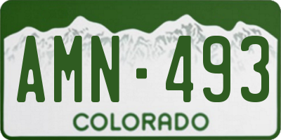 CO license plate AMN493