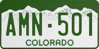 CO license plate AMN501
