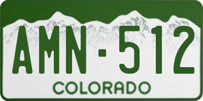 CO license plate AMN512