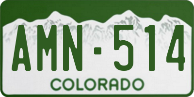 CO license plate AMN514