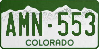 CO license plate AMN553