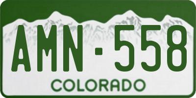CO license plate AMN558