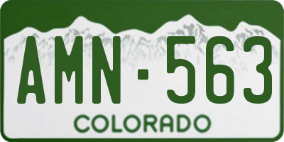 CO license plate AMN563