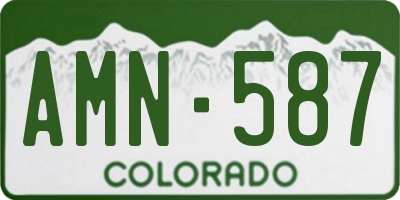 CO license plate AMN587