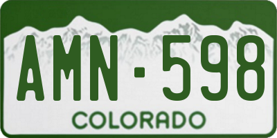 CO license plate AMN598