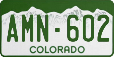 CO license plate AMN602