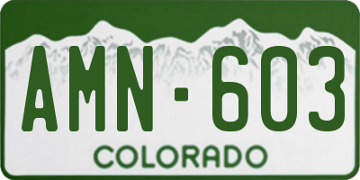 CO license plate AMN603