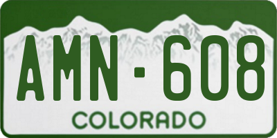 CO license plate AMN608