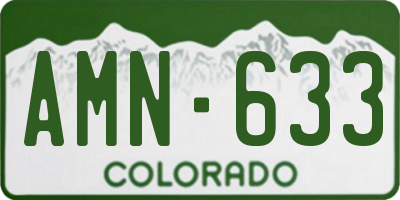 CO license plate AMN633