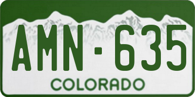 CO license plate AMN635