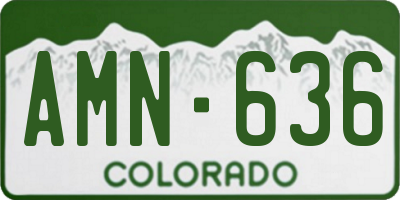 CO license plate AMN636