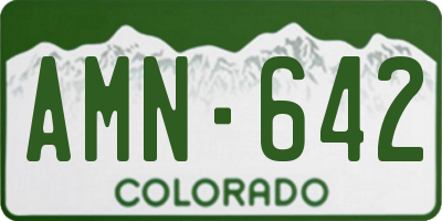 CO license plate AMN642