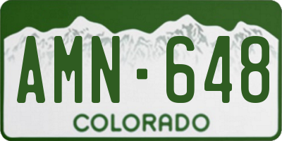 CO license plate AMN648