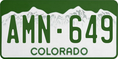 CO license plate AMN649