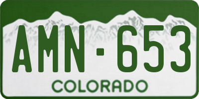 CO license plate AMN653